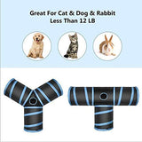 PUBAMALL Túnel para Gatos - Juguete Plegable de 3 vías para Jugar - Juguete para túneles Extensible Plegable para Jugar con Gatos (Negro y Azul)