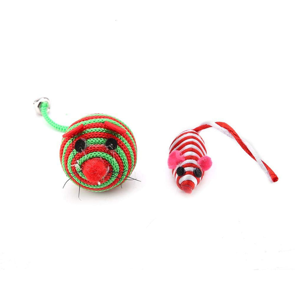 Zerodis 16 Unids Paquete de Juguetes para Gatos Gatito Juguetes Gatito Interactivo Mouse Set Multi-Color Ratones para Gato