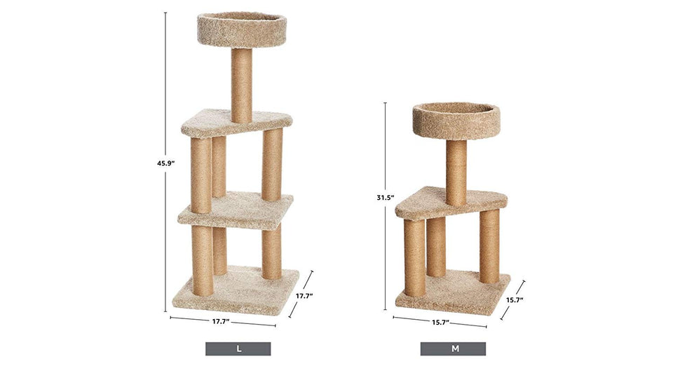 AmazonBasics - Árbol de actividades con poste rascador para gatos, Mediano