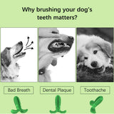 Cepillo de Dientes para Perros Caucho Limpieza de Higiene Dental Juguete para Masticar Limpiador Dientes Perros Cepillo para cepillos Dientes de Perro Mascotas Masajeador No Tóxico Resistente (Verde)