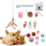 Zerodis 16 Unids Paquete de Juguetes para Gatos Gatito Juguetes Gatito Interactivo Mouse Set Multi-Color Ratones para Gato