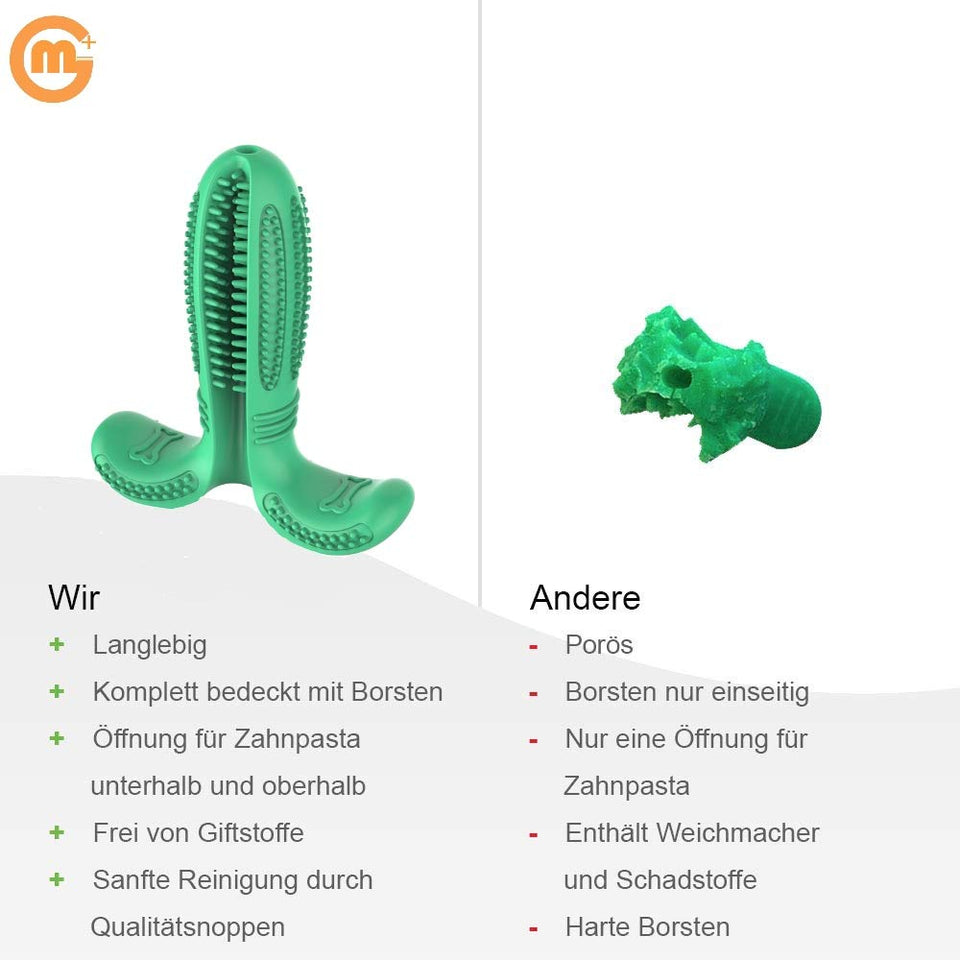 Cepillo de Dientes para Perros Caucho Limpieza de Higiene Dental Juguete para Masticar Limpiador Dientes Perros Cepillo para cepillos Dientes de Perro Mascotas Masajeador No Tóxico Resistente (Verde)