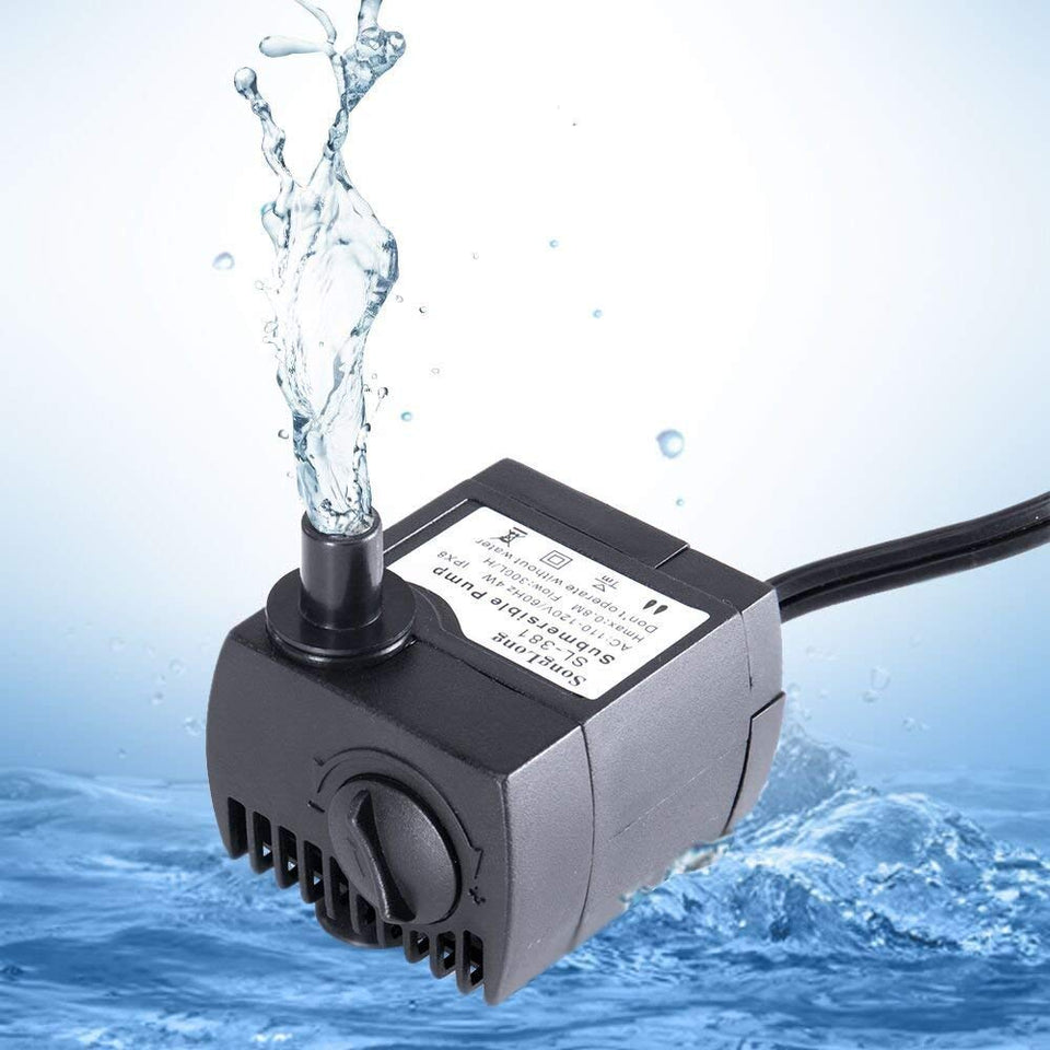 Pawfly UL80 Bomba Sumergible, 80 GPH Acuario/Hidropónico/Pecera/Fuente/Estanque/Estatuaria con 6' UL Certificación de Cable de Corriente