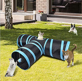 PUBAMALL Túnel para Gatos - Juguete Plegable de 3 vías para Jugar - Juguete para túneles Extensible Plegable para Jugar con Gatos (Negro y Azul)