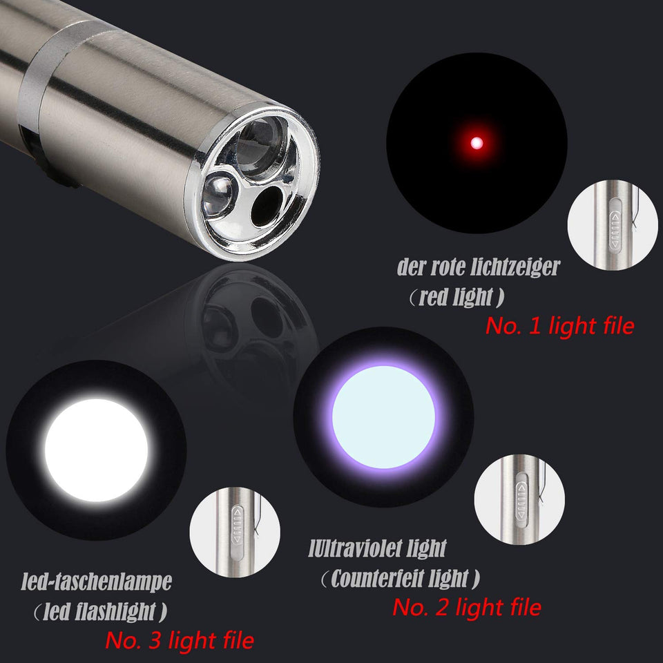Ausein Juguete para Gato, 3 en 1 Captura de Carga USB Interactiva, Herramienta de Entrenamiento para Gatos con Ejercicio de Luz LED USB Recargable con Iluminación,Gato Gracioso, Luz Morada