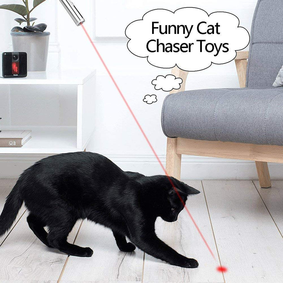 Ausein Juguete para Gato, 3 en 1 Captura de Carga USB Interactiva, Herramienta de Entrenamiento para Gatos con Ejercicio de Luz LED USB Recargable con Iluminación,Gato Gracioso, Luz Morada