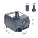 Pawfly UL80 Bomba Sumergible, 80 GPH Acuario/Hidropónico/Pecera/Fuente/Estanque/Estatuaria con 6' UL Certificación de Cable de Corriente