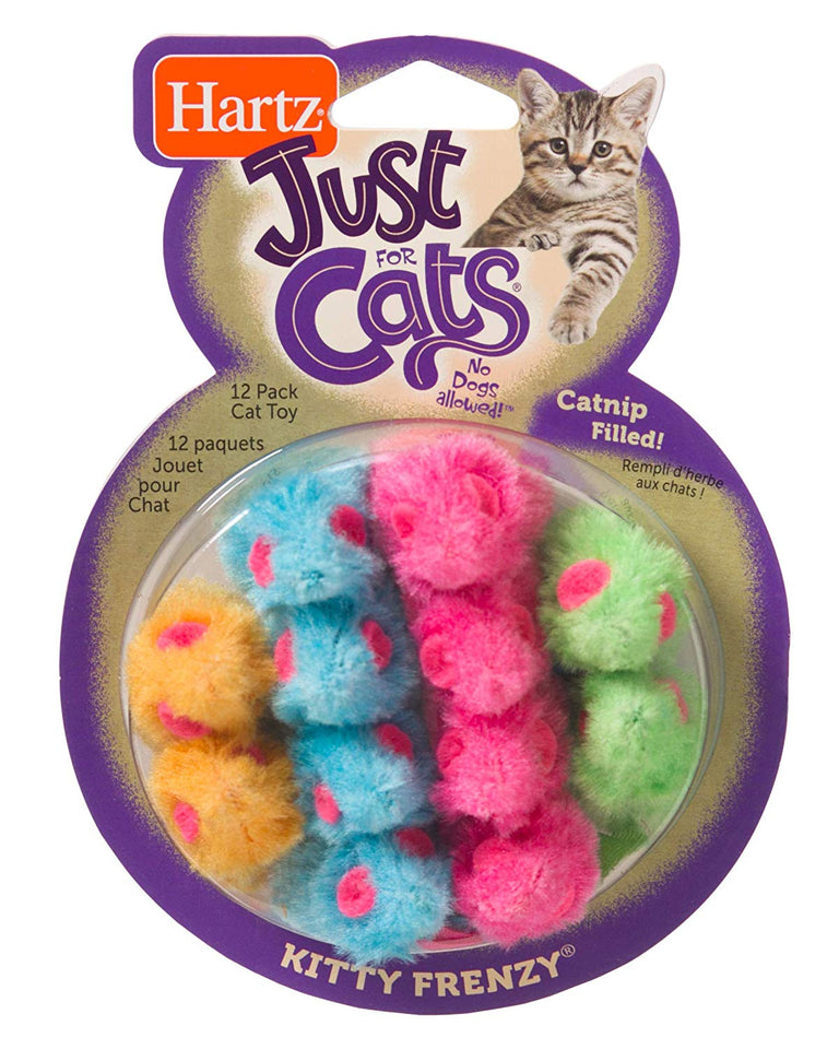 Hartz Juguete para Gato Kitty Frenzy 12 Pz, Colores Surtidos