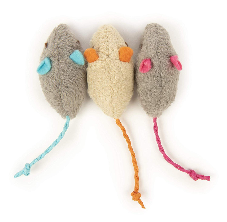 SmartyKat Catnip Juguetes para Gatos, Critter Critter, Gray, Beige, Paquete de 3