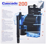 Penn-Plax Cascade - Filtro para Acuario con Sistema de filtración de cuádruple, Negro, Cascade 200