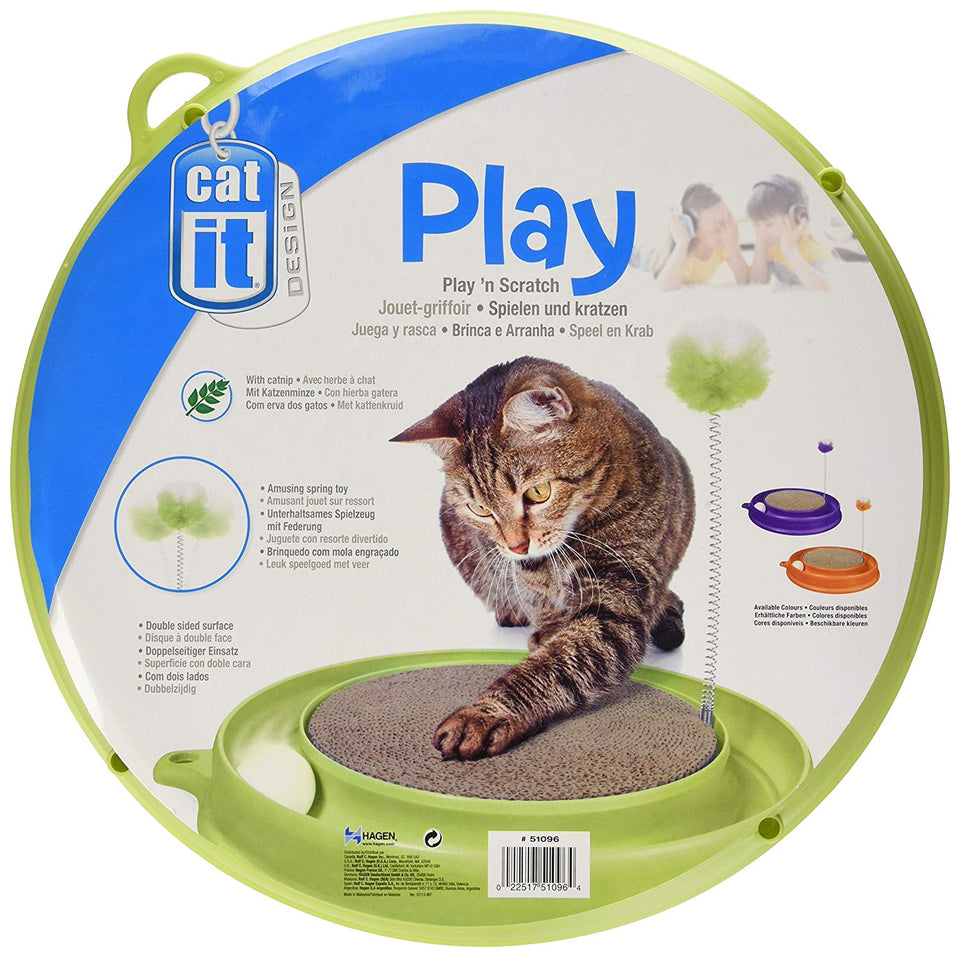 Catit Juguete para Gatos Play 'n Scratch, Verde, Pequeño